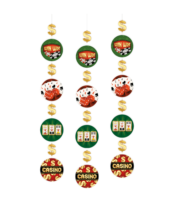 Casino Hangdecoratie 1,2m 3st van Paper Dreams koop je bij Partywinkel
