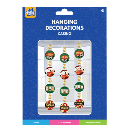 Casino Hangdecoratie 1,2m 3st van Paper Dreams koop je bij Partywinkel