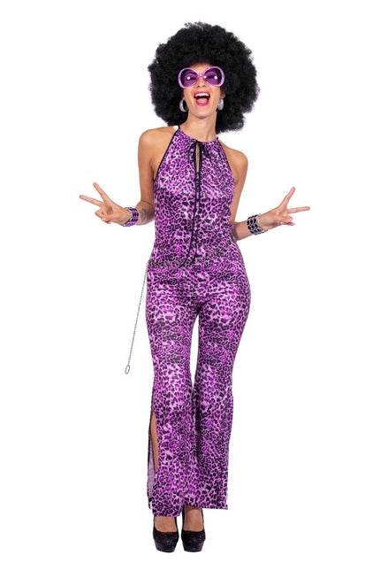 Catsuit panter paars - Partywinkel - 8720059076130