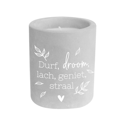 Szara świeca cementowa Dare, Dream 8cm
