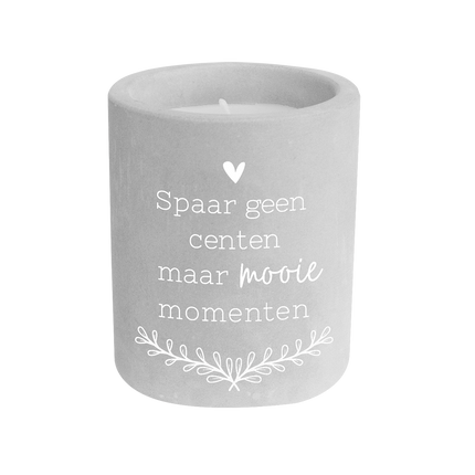 Szara świeca cementowa Save No Cents 8 cm
