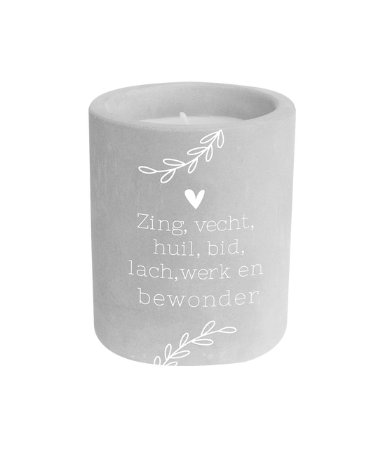Szara świeca cementowa Zing, Fight 8 cm