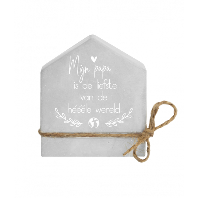Szary cementowy domek taty 8 cm