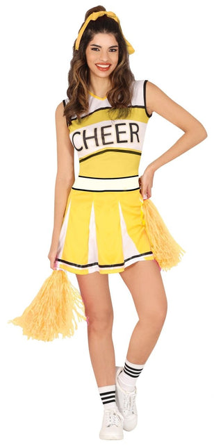 Cheerleader Jurk Geel Dames - Partywinkel - 8434077841709