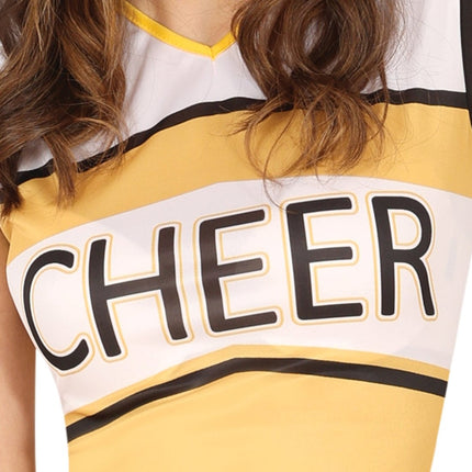 Cheerleader Jurk Geel Dames - Partywinkel - 8434077841709