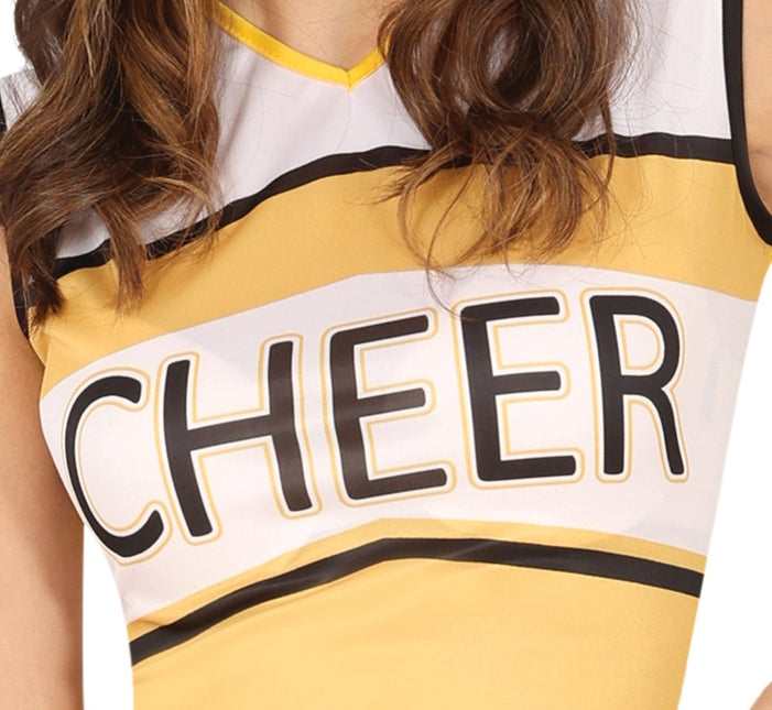 Cheerleader Jurk Geel Dames - Partywinkel - 8434077841709