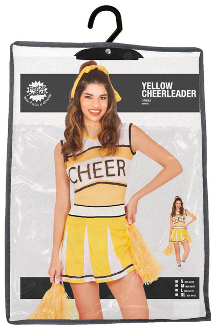 Cheerleader Jurk Geel Dames - Partywinkel - 8434077841709