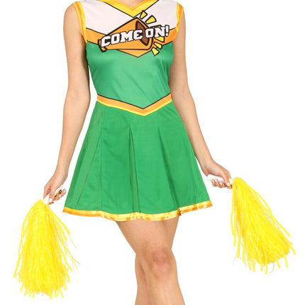 Cheerleader Jurk Groen Dames - Partywinkel - 8434077861530