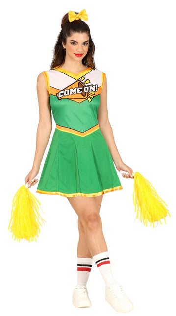Cheerleader Jurk Groen Dames - Partywinkel - 8434077861530