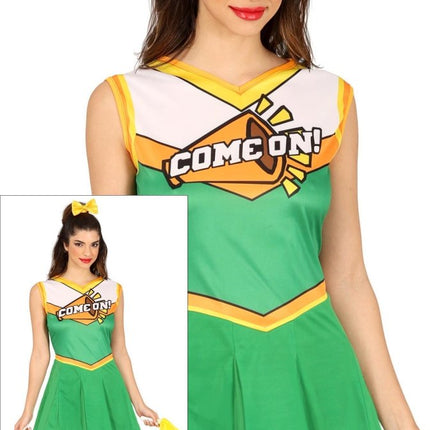 Cheerleader Jurk Groen Dames - Partywinkel - 8434077861530