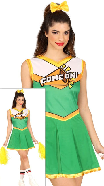Cheerleader Jurk Groen Dames - Partywinkel - 8434077861530