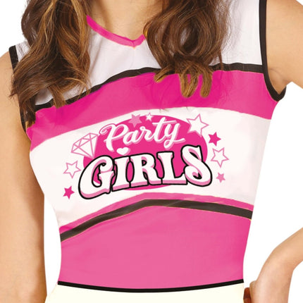 Cheerleader Jurk Roze Dames - Partywinkel - 8434077862247
