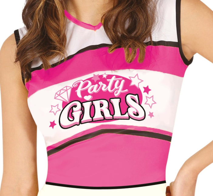 Cheerleader Jurk Roze Dames - Partywinkel - 8434077862247