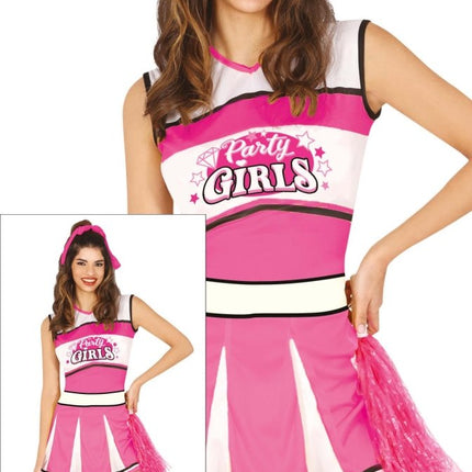 Cheerleader Jurk Roze Dames - Partywinkel - 8434077862247