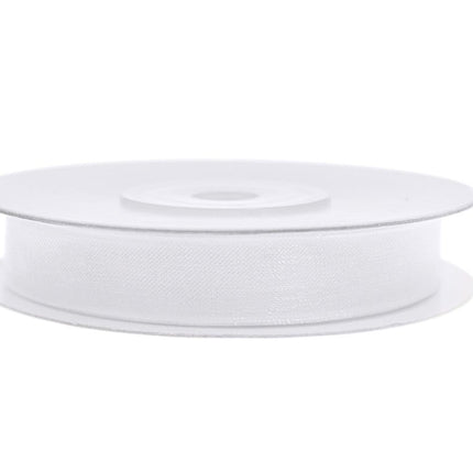 Chiffon Lint Wit 6mm 25m van Partydeco koop je bij Partywinkel