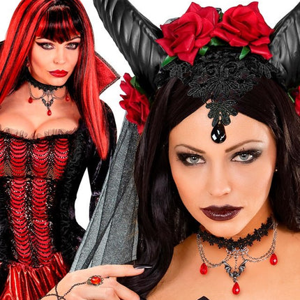 Choker en oorbellen gotisch vampier van Widmann koop je bij Partywinkel