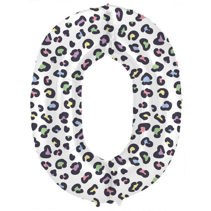 Cijfer Ballon 0 Jaar Panter Leeg 86cm van Folat koop je bij Partywinkel