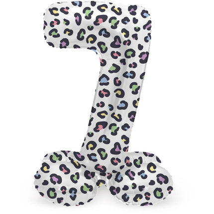 Cijfer Ballon 7 Jaar Panter Met Standaard Leeg 41cm van Folat koop je bij Partywinkel