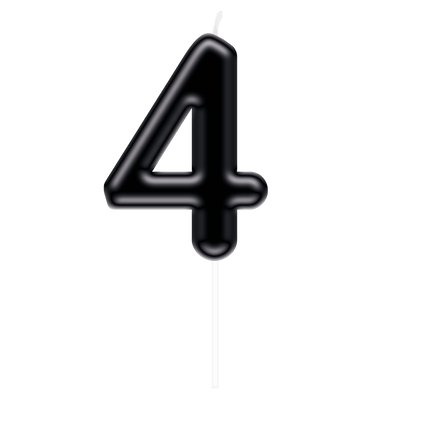 Cijfer Kaars 4 Zwart van Paper Dreams koop je bij Partywinkel
