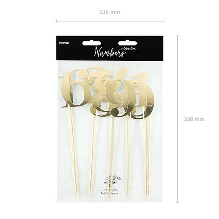 Cijfer Prikkers Goud 25,5cm 11st van Partydeco koop je bij Partywinkel