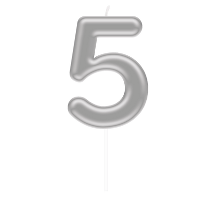 Cijferkaars - 5 Zilver van Paper Dreams koop je bij Partywinkel