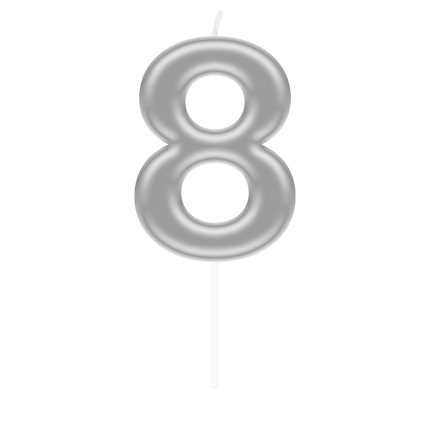Cijferkaars 8 Zilver van Paper Dreams koop je bij Partywinkel