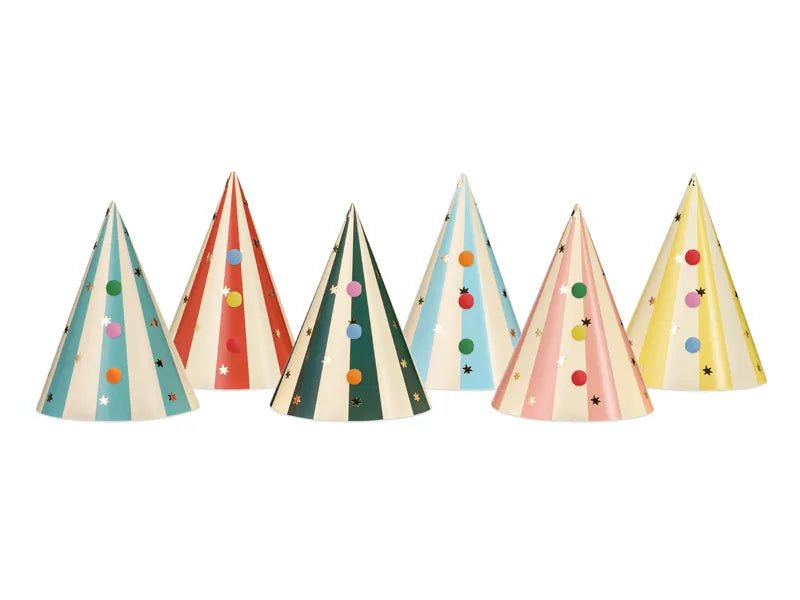Circus Feesthoedjes 16cm 6st van Partydeco koop je bij Partywinkel