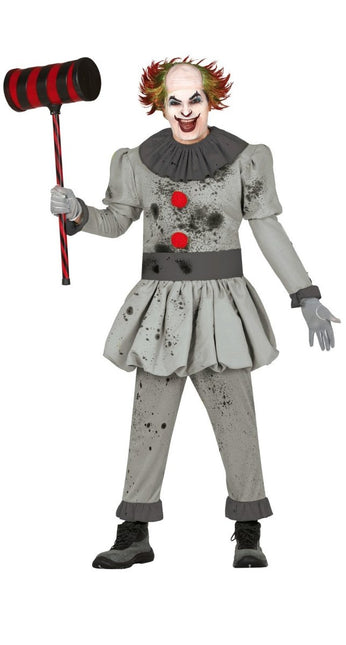 Clown Halloween Kostuum Heren Grijs van Fiestas Guirca koop je bij Partywinkel