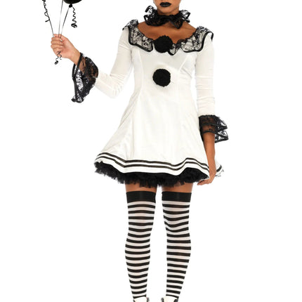 Clown Jurk Wit Zwart Dames Leg Avenue - Partywinkel - 714718527642
