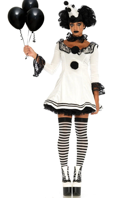 Clown Jurk Wit Zwart Dames Leg Avenue - Partywinkel - 714718527642