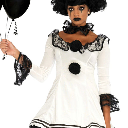 Clown Jurk Wit Zwart Dames Leg Avenue - Partywinkel - 714718527642