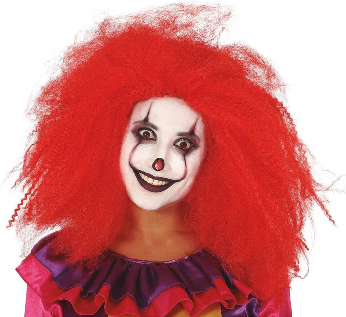 Clown Pruik Afro Rood van Fiestas Guirca koop je bij Partywinkel