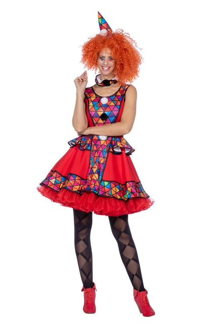 Clownspak Rood Dames 3 delig van Wilbers & Wilbers koop je bij Partywinkel