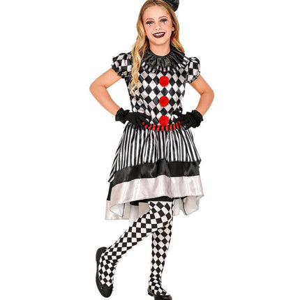Clownspak Zwart Wit Meisje - Partywinkel - 8003558090150