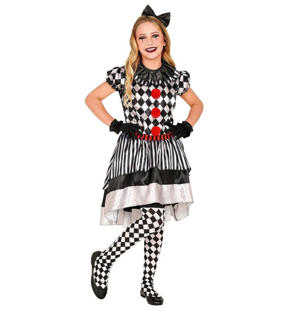 Clownspak Zwart Wit Meisje - Partywinkel - 8003558090150