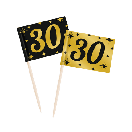 Cocktailprikkers 30 Jaar 6,5cm 50st van Paper Dreams koop je bij Partywinkel