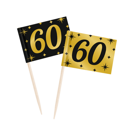 Cocktailprikkers 60 Jaar 6,5cm 50st van Paper Dreams koop je bij Partywinkel
