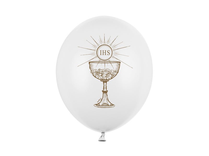 Communie Ballonnen Wit 30cm 6st van Partydeco koop je bij Partywinkel
