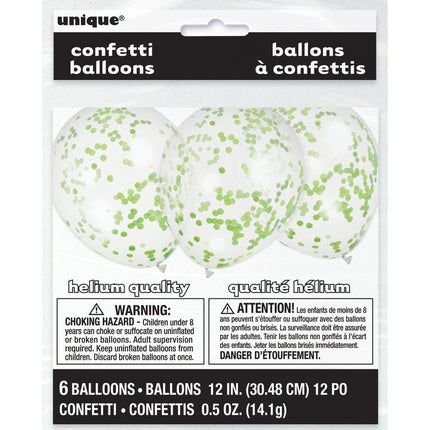 Confertti Ballonnen Lime Groen 40cm 6st van Unique koop je bij Partywinkel