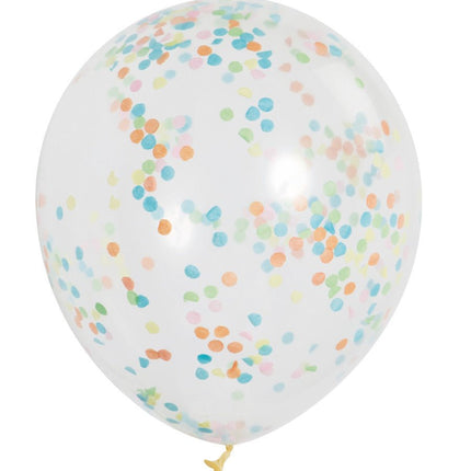 Confetti Ballonnen Gekleurd 30,5cm 6st van Unique koop je bij Partywinkel