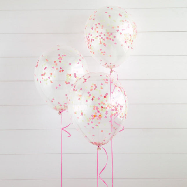 Confetti Ballonnen Neon Gekleurd 30cm 6st van Unique koop je bij Partywinkel