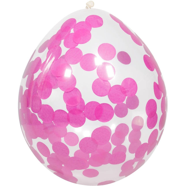 Confetti Ballonnen Roze 30cm 4st van Folat koop je bij Partywinkel