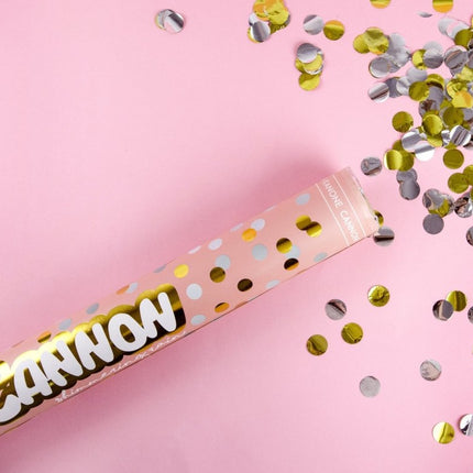 Confetti Kanon Goud Zilver 40cm van Partydeco koop je bij Partywinkel