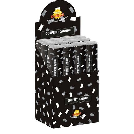 Confetti Kanon Zilver Metallic 50cm van Fiestas Guirca koop je bij Partywinkel