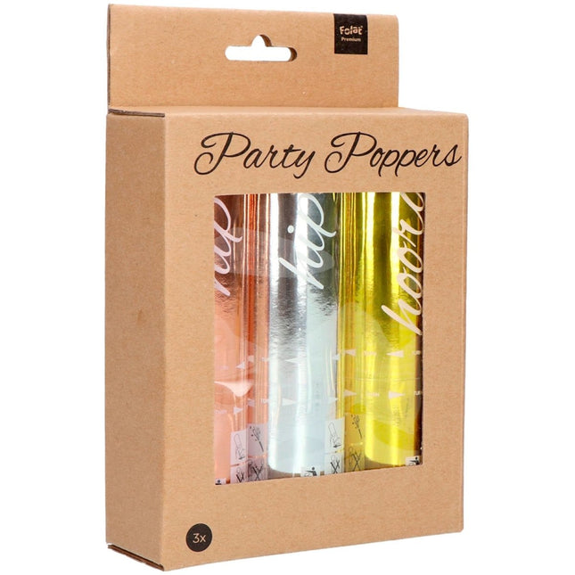 Confetti Kanonnen Set Metallic 15cm 3st van Folat koop je bij Partywinkel