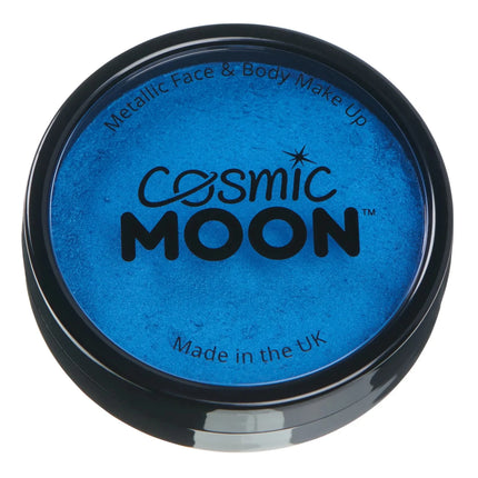 Cosmic Moon Metallic Pro Face Paint Cake Pots Blue 36g van Moon Creations koop je bij Partywinkel
