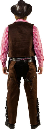 Cowboy Gilet – Suède Look van Orlob koop je bij Partywinkel