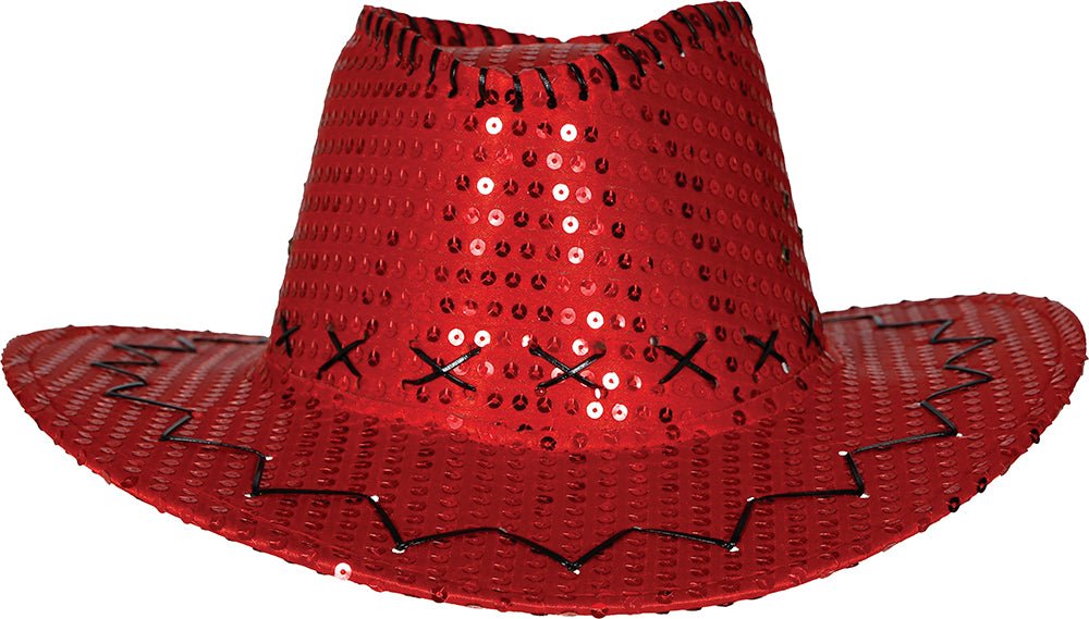 Cowboy Hoed Rood Pailleten - Partywinkel - 8434077230367