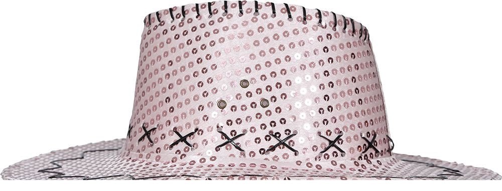 Cowboy Hoed Roze Pailletten - Partywinkel - 8434077230343