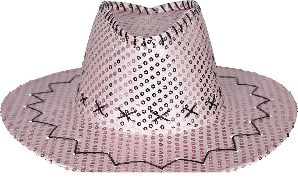 Cowboy Hoed Roze Pailletten - Partywinkel - 8434077230343